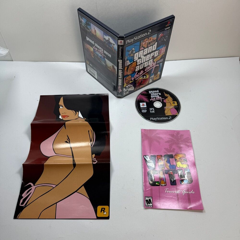 Grand Theft Auto Vice City (Sony PlayStation 2, 2002) GTA PS2 Black Label CIB
